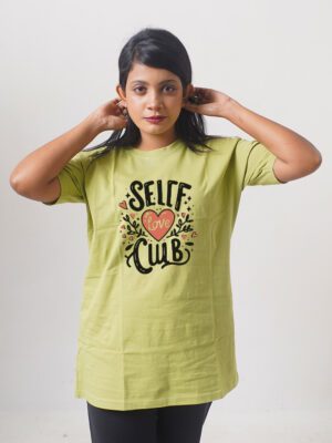Female Printed Round Neck Half Sleeve T-Shirt- Shelf Club