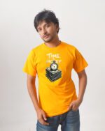 Men’s Printed Round Neck Half Sleeve T-Shirt- Time Money