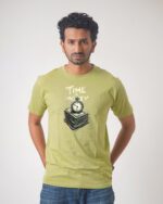 Men’s Printed Round Neck Half Sleeve T-Shirt- Time Money