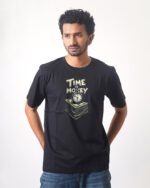 Men’s Printed Round Neck Half Sleeve T-Shirt- Time Money