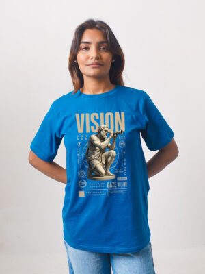 Female Printed Round Neck Half Sleeve T-Shirt- Vision