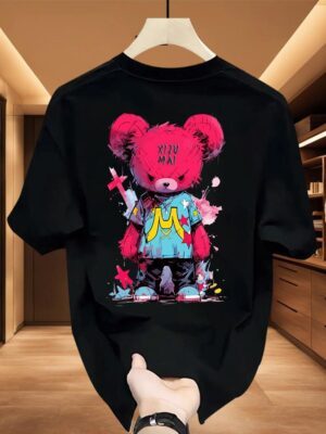 Unisex Oversized T-Shirt 100% Cotton, 220+ GSM “Cartoon Bear Graphic” Tee