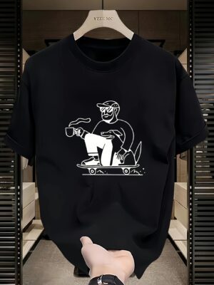 Unisex Oversized T-Shirt 100% Cotton, 220+ GSM  "Coffee Rider" Tee
