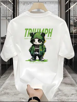 Unisex Oversized T-Shirt 100% Cotton, 220+ GSM TRIUMPH Panda” Tee