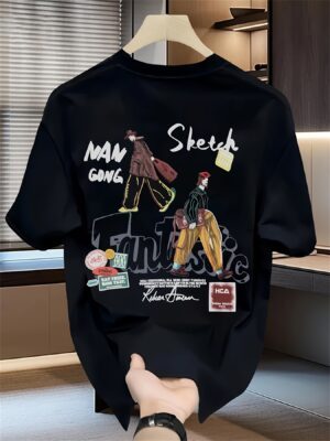 Unisex Oversized T-Shirt 100% Cotton, 220+ GSM  "Urban Sketch" Tee