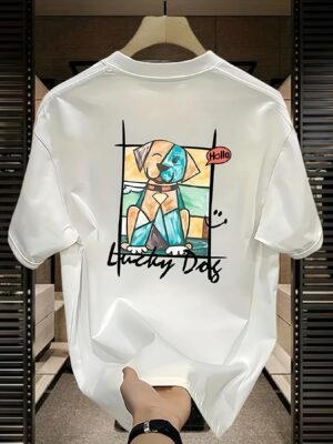 Unisex Oversized T-Shirt 100% Cotton, 220+ GSM  "Lucky Dog" Tee