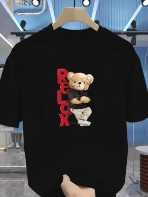 Unisex Oversized T-Shirt 100% Cotton, 220+ GSM  "Relax Bear" Tee