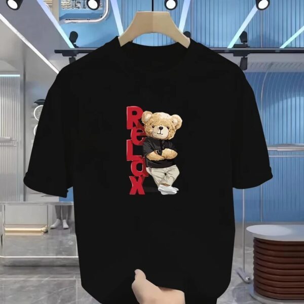 Unisex Oversized T-Shirt 100% Cotton, 220+ GSM  "Relax Bear" Tee