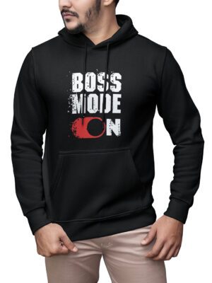 Men’s Boss mode on Graphic Hoodie – Classic Fit | Premium Winter Wear