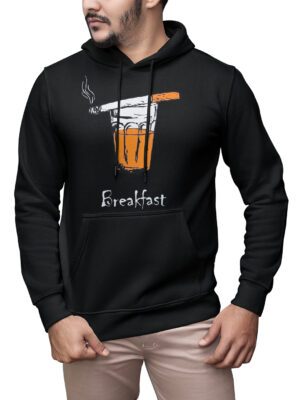 Men’s Breakfast Graphic Hoodie – Classic Fit | Premium Winter Wear