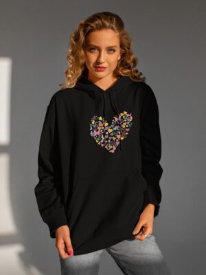 Women’s Love Graphic Hoodie – Classic Fit | Stylish Winter Wear