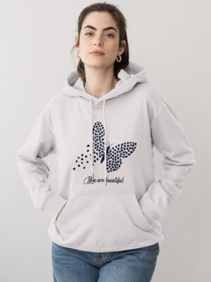 Women’s You are beautiful Graphic Hoodie – Classic Fit | Stylish Winter Wear