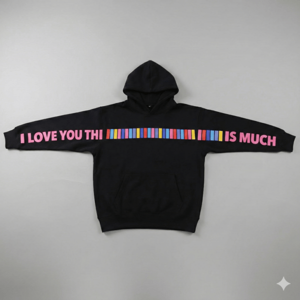 Women’s I LOVE YOU THIS MUCH Graphic Hoodie – Classic Fit | Stylish Winte Blackr Wear