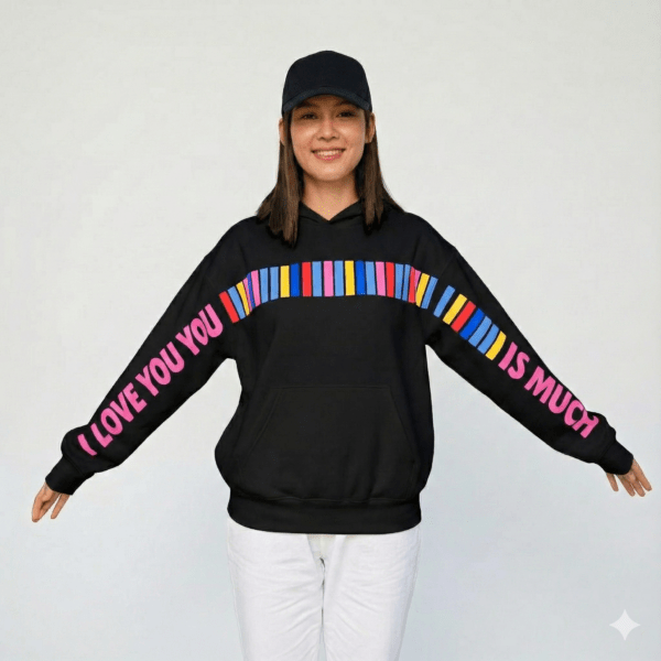 Women’s I LOVE YOU THIS MUCH Graphic Hoodie – Classic Fit | Stylish Winte Blackr Wear