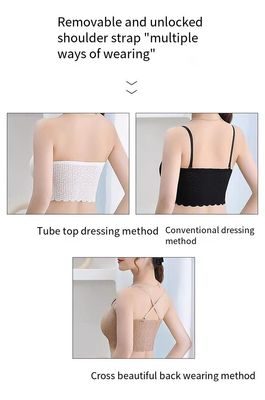 Women’s Strapless Tube Top Bra – Invisible Anti-Slip Crop Top Underwear with Beauty Back Design