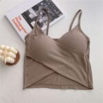 Trendy cotton cross-back bralette sports vest, versatile and suitable as an outer layer or base layer for women.