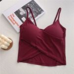 Trendy cotton cross-back bralette sports vest, versatile and suitable as an outer layer or base layer for women.