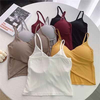 Trendy cotton cross-back bralette sports vest, versatile and suitable as an outer layer or base layer for women.