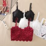 Women’s Fashion Lace Bralette Top – Comfortable Seamless Solid Color Bra Vest