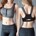 Women’s Front Zipper Sports Bra – High-Impact Shockproof Push-Up Fitness & Yoga Gym Top with Adjustable Straps