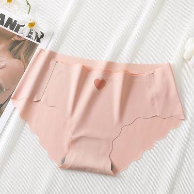 Women's Ice Silk Seamless Panties Soft Breathable Mid-Waist Briefs Comfortable Traceless Quick Dry Underwear Lingerie Intimates