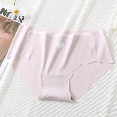 Women's Ice Silk Seamless Panties Soft Breathable Mid-Waist Briefs Comfortable Traceless Quick Dry Underwear Lingerie Intimates