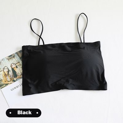 Women’s Ice Silk Seamless Bandeau Crop Top Bra – Soft Wireless One-Piece Summer Beauty Wrap