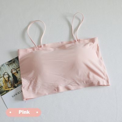 Women’s Ice Silk Seamless Bandeau Crop Top Bra – Soft Wireless One-Piece Summer Beauty Wrap