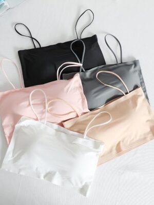 Women’s Ice Silk Seamless Bandeau Crop Top Bra – Soft Wireless One-Piece Summer Beauty Wrap