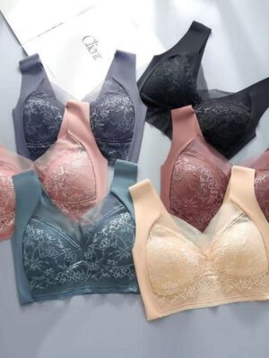 Women’s Seamless Push-Up Bra with Beautiful Back – Wireless One-Piece Wrapped Chest Underwear