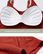 Women’s Seamless Solid Color U-Back Crop Top Bra with Built-In Chest Pads