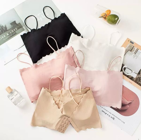 Women’s Seamless Tube Top Bra – Wireless Bandeau Push-Up Lingerie Bralette