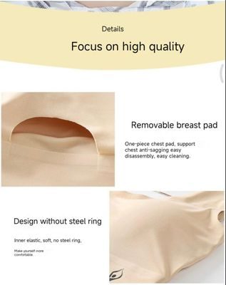 Women‘s Ice Silk Seamless Bra Sports Push Up Underwear Transparent Mesh GathersBralette Plus Size Comfortable Elastic Bralette