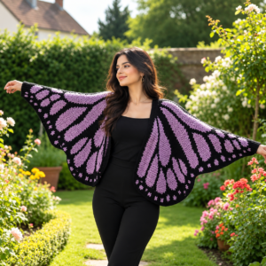 Lavender Butterfly Sweater .