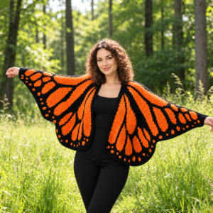 Orange & Black Butterfly Sweater
